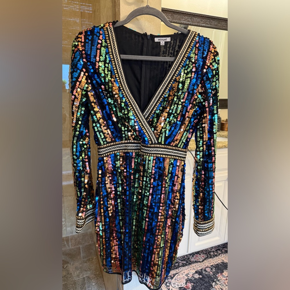 Minuet Multi Color Sequin Dress